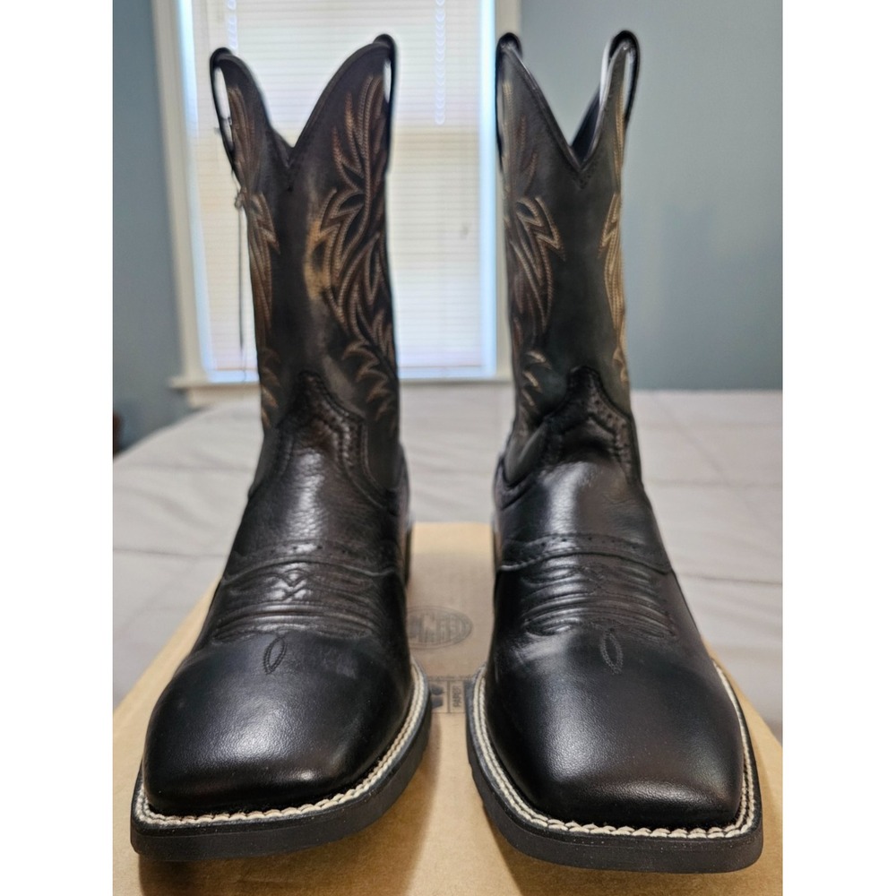 Ariat® (Men's 10.5 D) Sport Western Square-Toe Cowboy Boot, Black/Deertan - $190 - Picture 3 of 12